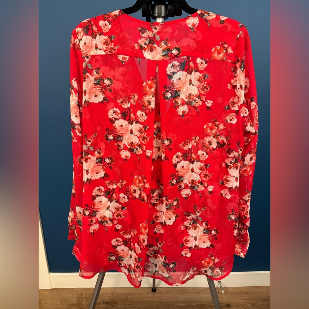 Kut from the Kloth Red Floral Blouse - Picture 4 of 4
